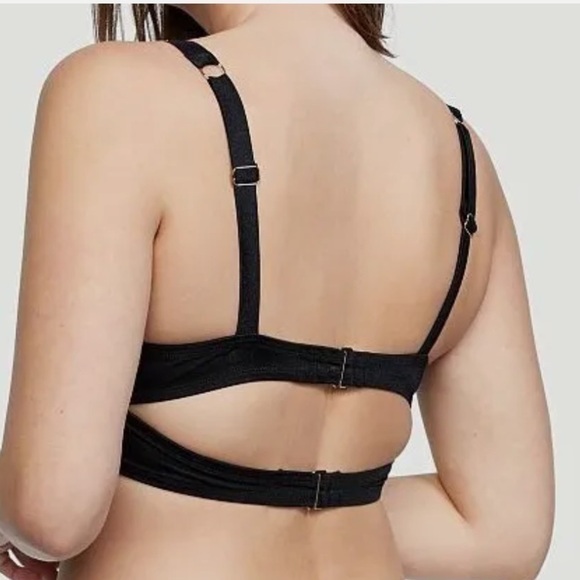 VICTORIAS SECRET SHINE STRAP WICKED PUSHUP BIKINI TOP BLING LOGO NWT 32DDD Black - Picture 5 of 5